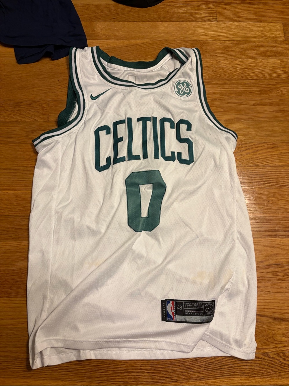 Nike White and Green Boston Celtics Tatum #0 Basketball Jersey